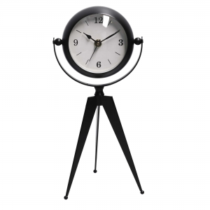 Zoom Orologio da tavolo metallo nero quadrante bianco cm 14x11h30