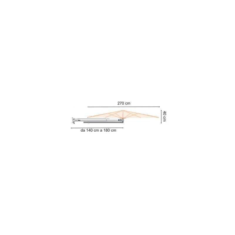 Ombrellone da muro Parrot Made in Italy ø cm 270