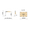 Ombrellone a palo laterale Border rett.cm 300x200 Made in Italy