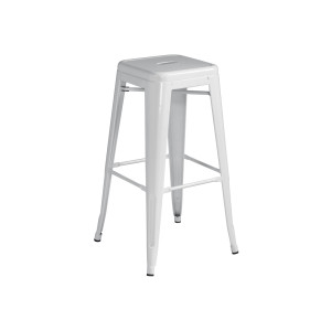 Set 2 Sgabelli alti Moia lamiera galvanizzata avorio esterno