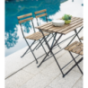 Set Bistrò In Ferro E Acacia Fsc Scura - 4 Sedie E Un Tavolo 100X54 Cm Moia