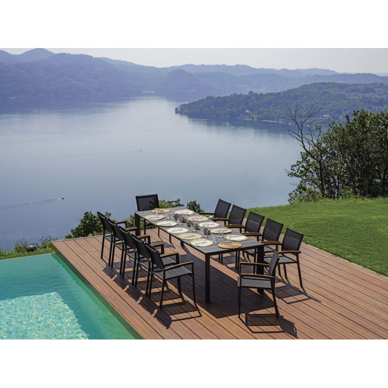 Tavolo Nettuno Allungabile 200/300 X 100 Cm - Allungo Con Gambe Scorrevoli - Antracite Moia