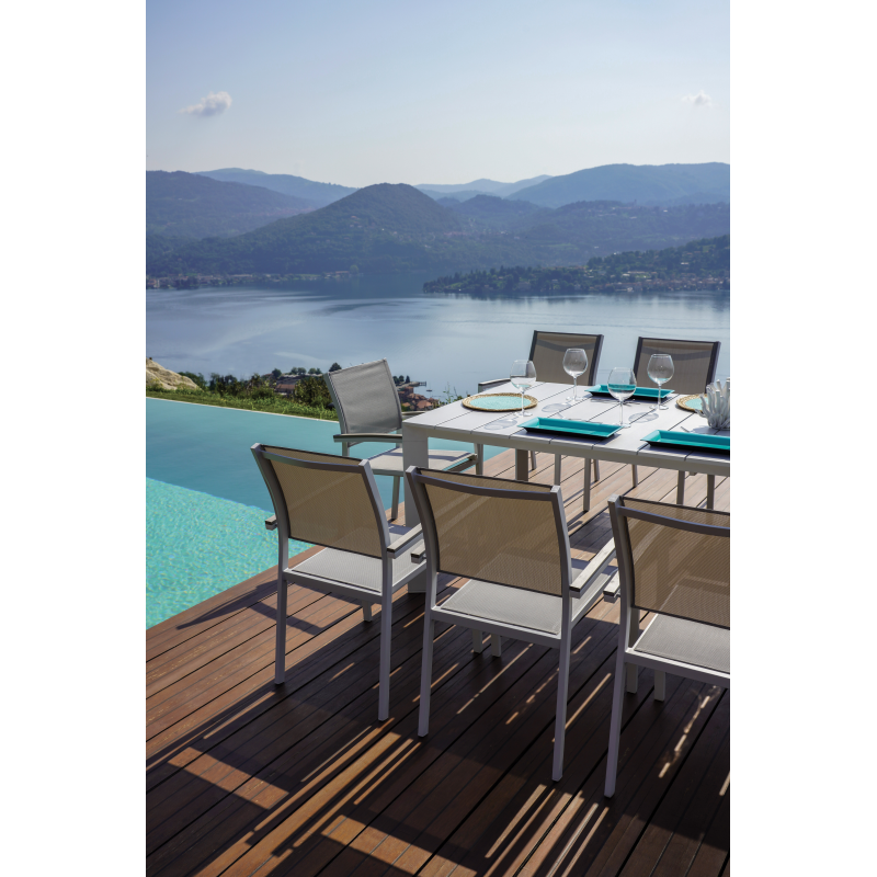 Tavolo Nettuno Allungabile 200/300 X 100 Cm - Allungo Con Gambe Scorrevoli - Bianco Moia