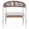 Salotto Milano In Alluminio Bianco + Seduta E Schienale In Wicker Paglia Moia