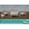 Salotto Milano In Alluminio Bianco + Seduta E Schienale In Wicker Paglia Moia