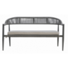 Salotto Milano In Alluminio Antracite + Seduta E Schienale In Wicker Grigio Moia