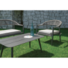 Salotto Milano In Alluminio Antracite + Seduta E Schienale In Wicker Grigio Moia