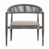 Salotto Milano In Alluminio Antracite + Seduta E Schienale In Wicker Grigio Moia