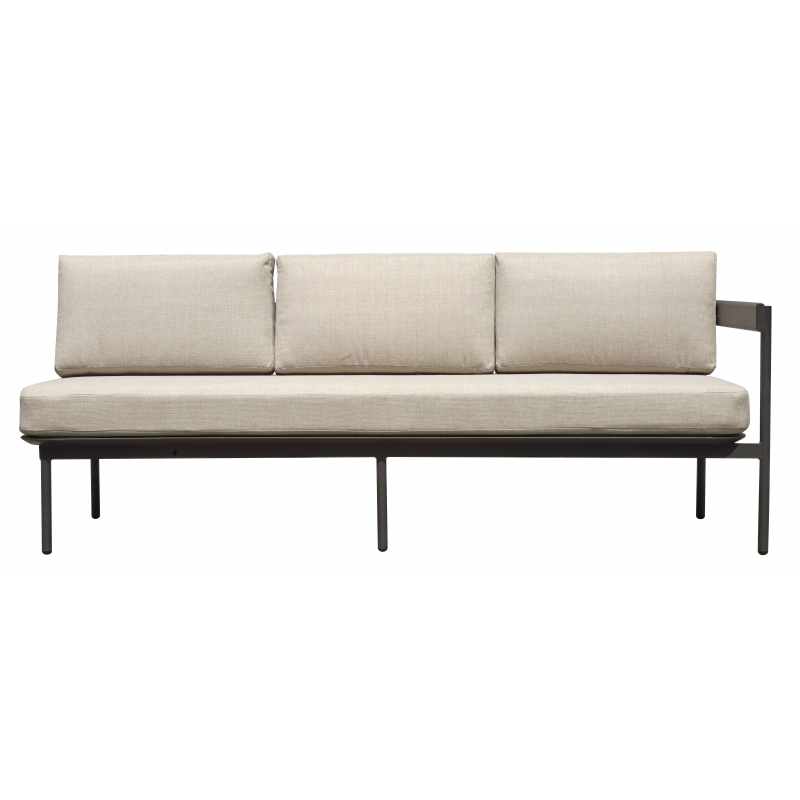 Salotto Angolare Torvaianica In Alluminio Antracite - Due Pillow Ruggine E Uno A Righe Moia