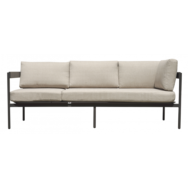 Salotto Angolare Torvaianica In Alluminio Antracite - Due Pillow Ruggine E Uno A Righe Moia