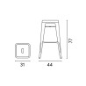 Set 2 Sgabelli alti Moia lamiera galvanizzata avorio esterno