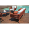 Salotto Maratea In Alluminio Rosso Antico E Corda Mattone - Pillow Marrone E Grigio Moia