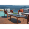 Salotto Maratea In Alluminio Rosso Antico E Corda Mattone - Pillow Marrone E Grigio Moia