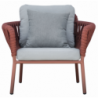 Salotto Maratea In Alluminio Rosso Antico E Corda Mattone - Pillow Marrone E Grigio Moia