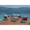 Salotto Maratea In Alluminio Rosso Antico E Corda Mattone - Pillow Marrone E Grigio Moia