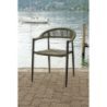 Poltrona Milano In Alluminio Grigio Antracite Con Corda Sintetica Verde Moia