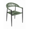 Poltrona Milano In Alluminio Grigio Antracite Con Corda Sintetica Verde Moia