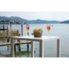 Tavolo Iseo Alto In Acciaio 60X60 Bianco Moia