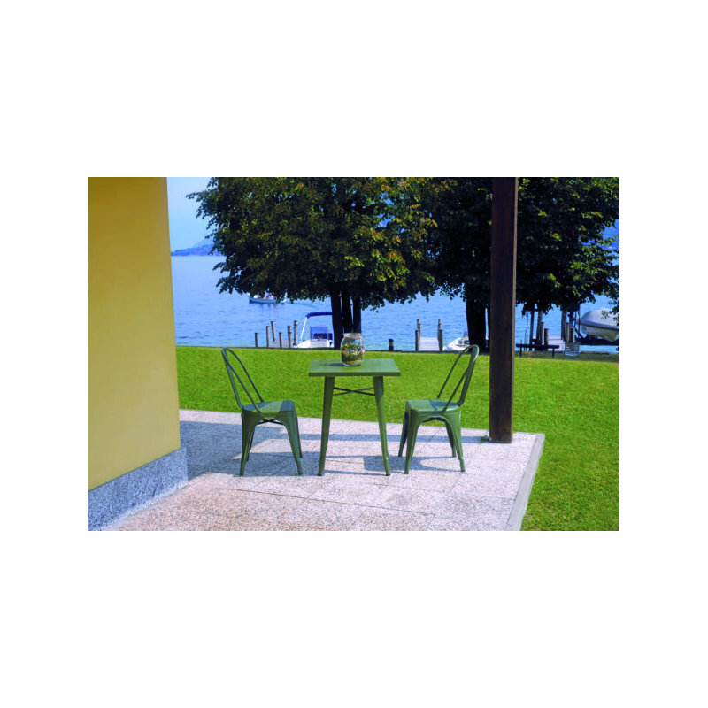 Tavolo Lamiera 60X60 Verde Militare Moia