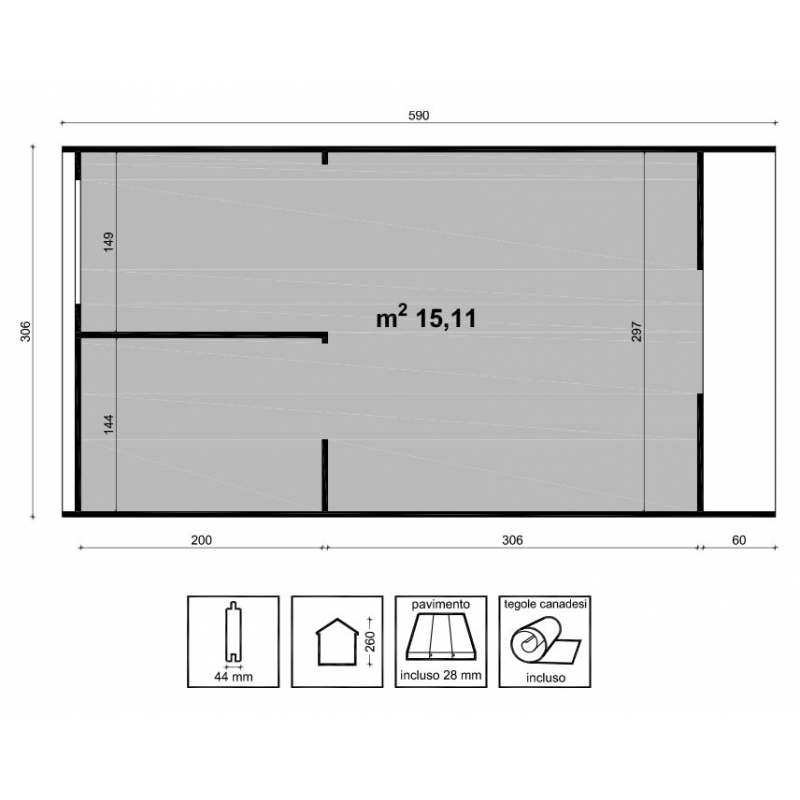 Camping Pod Cm. 300X600 Losa