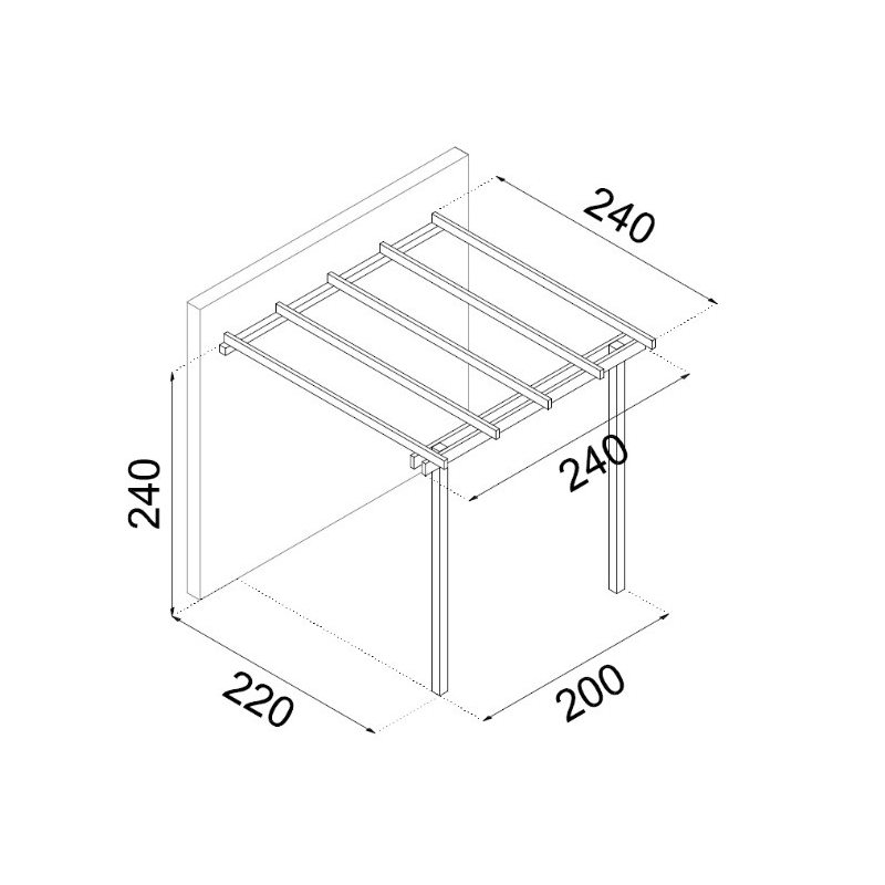 Pergola Addossata 240X240 Losa