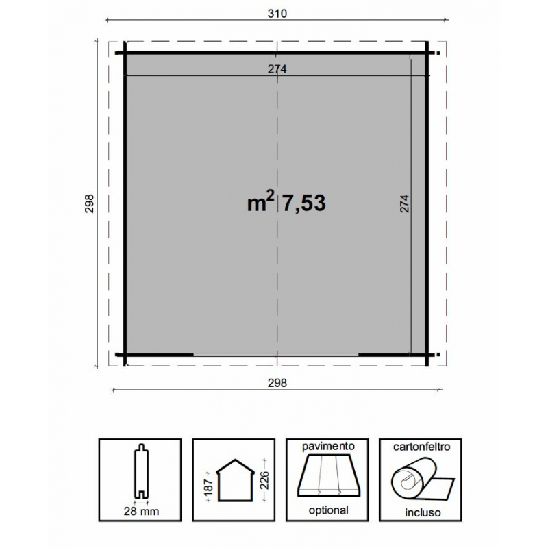 Casetta Astrid Cm 300X300 Losa