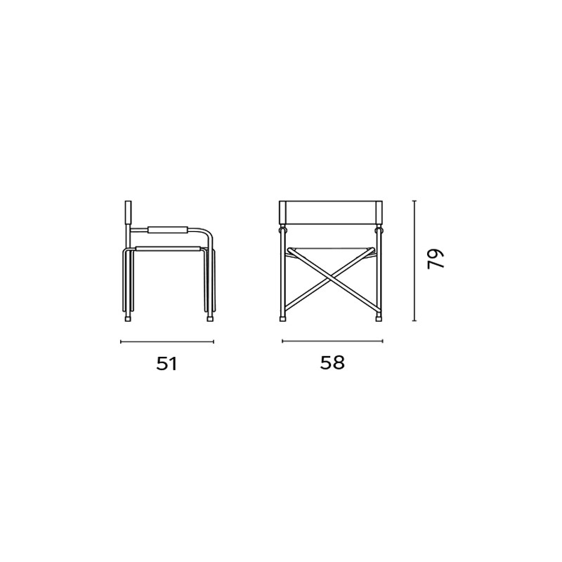 Set 6 sedie regista pieghevoli MOIA alluminio blu giardino