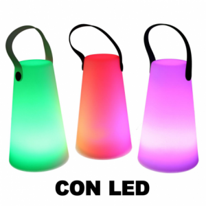 Zoom Lampada led plastica ricaricabile multicolor tondo cm ø12h20