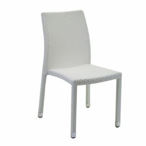 Sedia polyrattan adila bianco ghiaccio quadro cm 47x61h44/46/88
