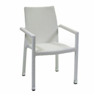 Poltrona adila polyrattan bianco ghiaccio quadro cm60x61h44/46/65/88