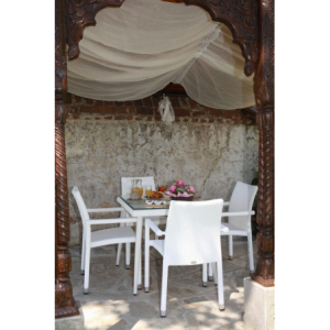 Zoom Poltrona adila polyrattan bianco ghiaccio quadro cm 60x61h44/46/65/88