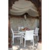 Poltrona adila polyrattan bianco ghiaccio quadro cm60x61h44/46/65/88