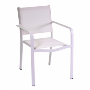 Poltrona alluminio texilene El Paso bianco cm55x61h84,5