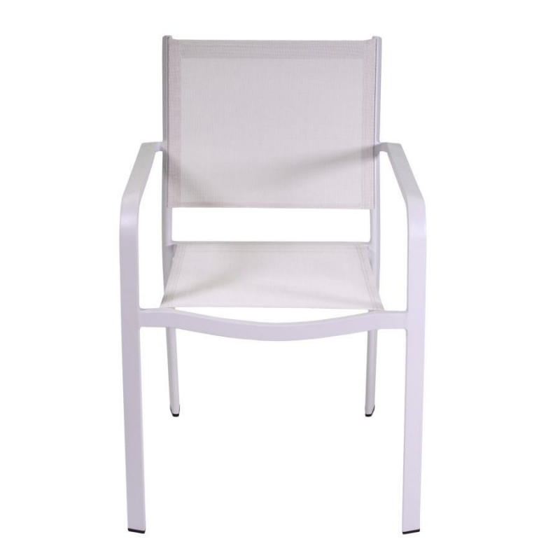 Poltrona alluminio texilene El Paso bianco cm55x61h84,5