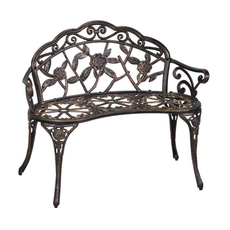 Panchina alluminio pressofuso Verona bronzo cm97x45h78
