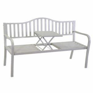 Panchina metallo Pesaro bianco 3 posti cm150x60h41,5/63/85