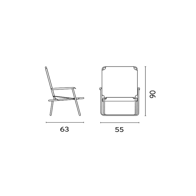 Set 6 sedie relax pieghevoli alluminio blu da giardino Moia