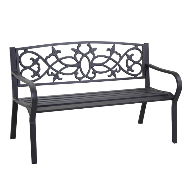 Panchina metallo pavia antracite cm124x57h78