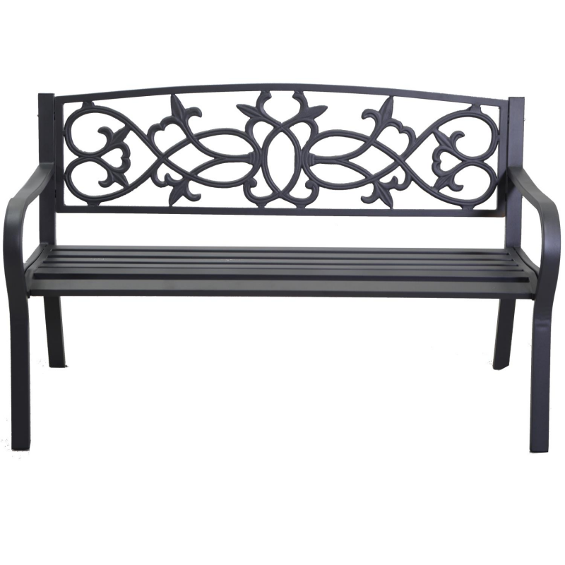 Panchina metallo pavia antracite cm124x57h78