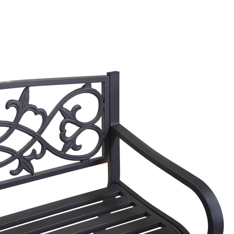 Panchina metallo pavia antracite cm124x57h78
