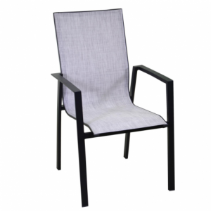 Poltrona alluminio e textilene cleveland antracite cm 56,5x65h93