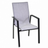 Poltrona alluminio e textilene cleveland antracite cm56,5x65h93