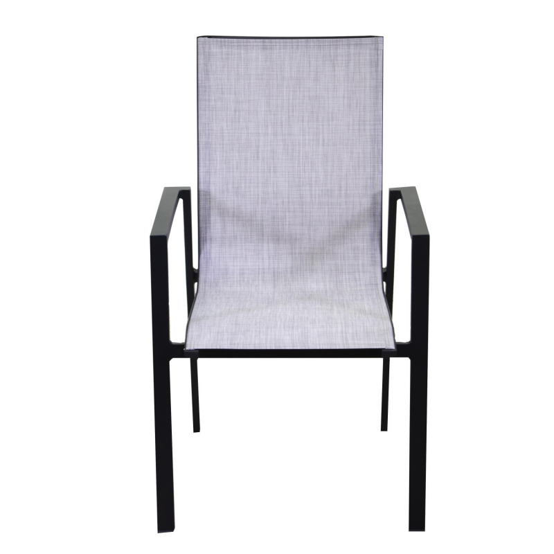 Poltrona alluminio e textilene cleveland antracite cm56,5x65h93