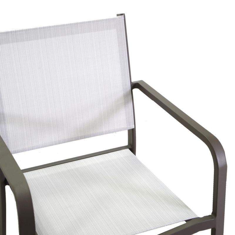 Poltrona alluminio textilene El Paso marrone cm55x61h43/84,5