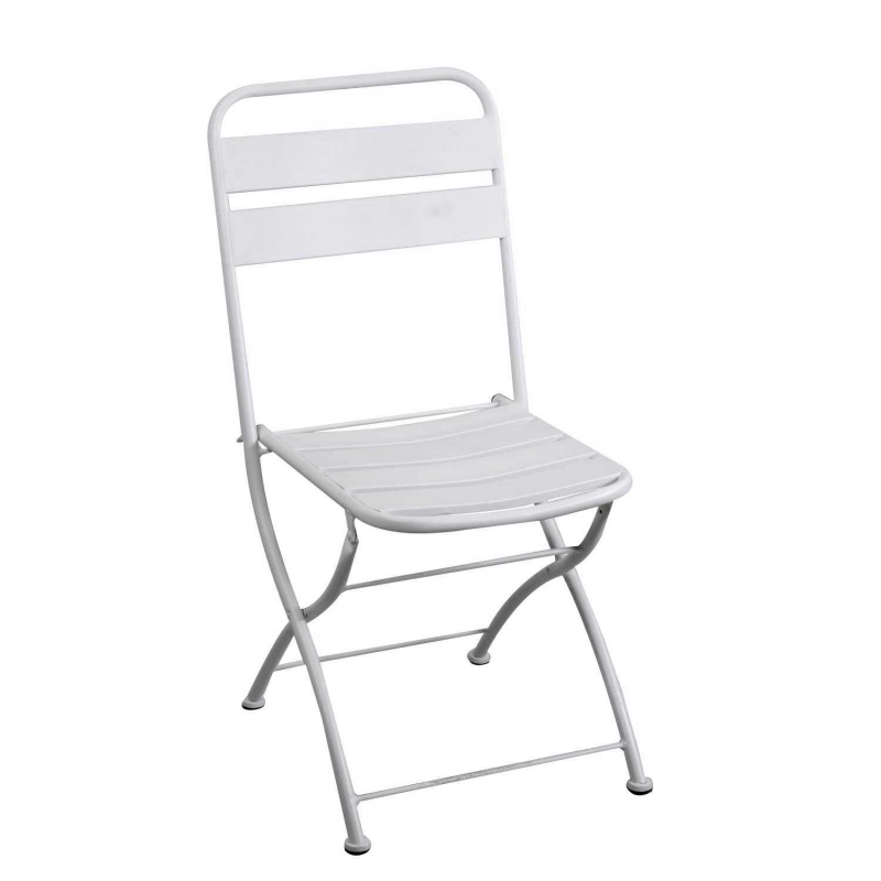 Sedia metallo rovigo pieghevole bianco cm44x53h45/86
