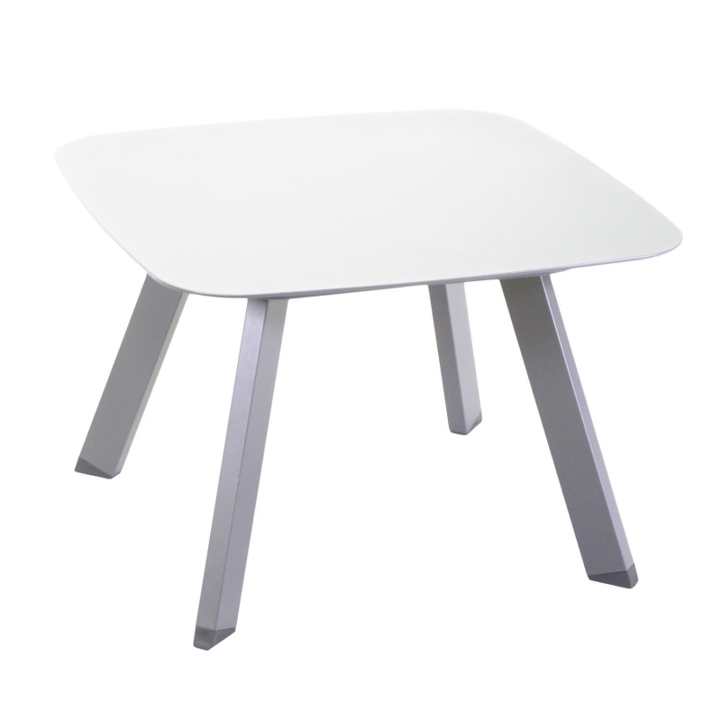 Salotto alluminio Riverside bianco con cuscini grigio 3 pezzi
