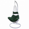 Dondolo pensile Rialto bianco con supporto e cuscino verde cm82x65h124