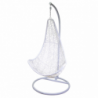 Dondolo pensile Rialto bianco con supporto e cuscino arancione cm82x65h124