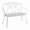 Panchina metallo new old bianco cm105x48h88