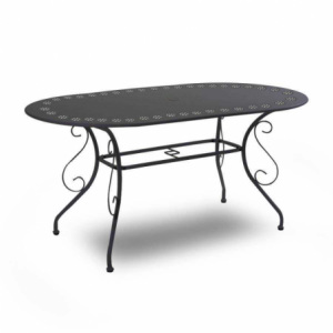 Tavolo metallo new old antracite chiaroovale cm160x90h72